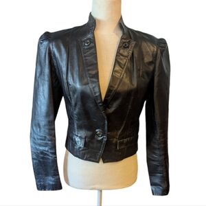Vintage Wilson's Y2K leather black croppedmoto bolero style jacket Classy Flirty